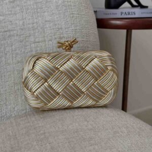 Buy Bottega Veneta Knot Clutch Minaudiere Metallic Leather |Bags Dubai - Luxury Master Copy Dubai