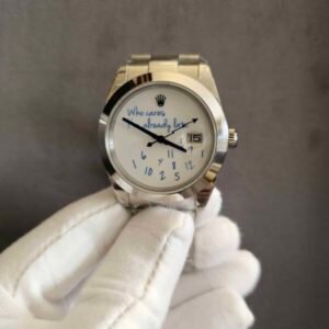 Unique Rolex Datejust 116300 41mm Custom “Who Cares I am already Late” - Luxury Master Copy Dubai